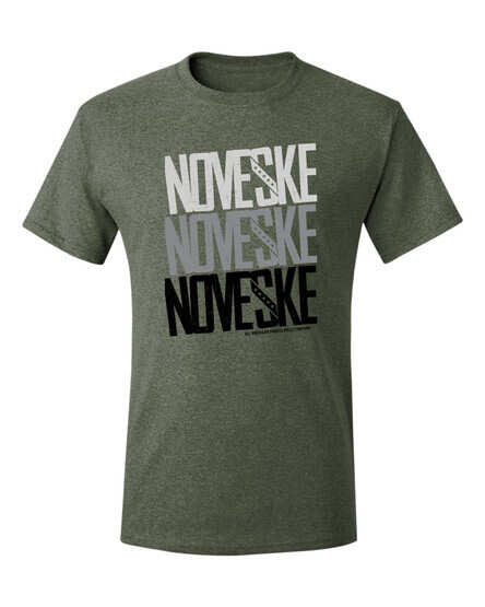 Noveske stack short sleeve shirt in green from the front